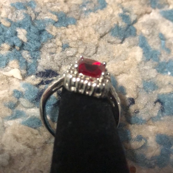 Garnet w/ White Topaz Ring - Picture 5 of 5